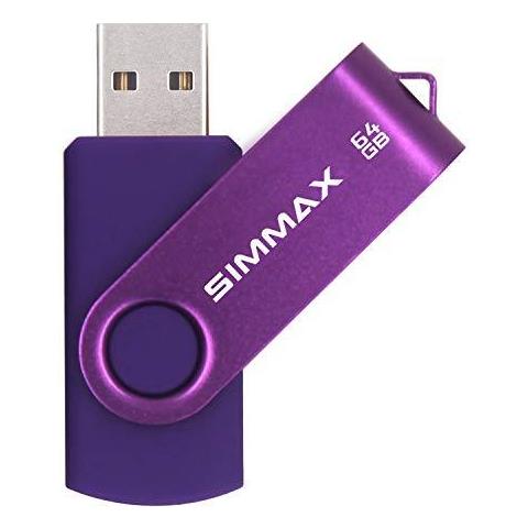 64gb Memory Stick Usb 2.0 Flash Drive Swivel Thumb Drive Pen Drive (64gb Viola) - Foto 1