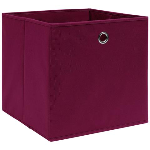 Contenitori 10 pz in Tessuto non Tessuto 28x28x28cm Rosso Scuro - Foto 2