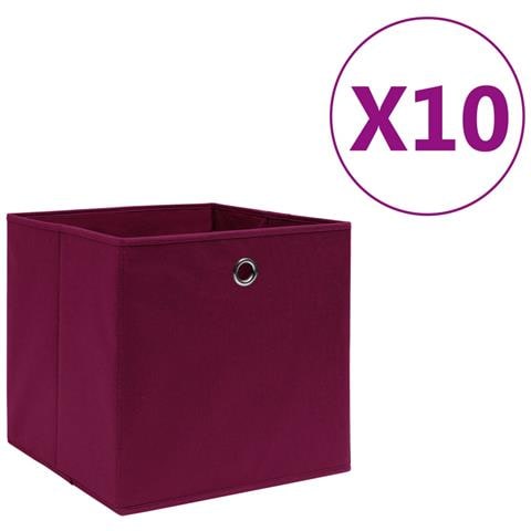 Contenitori 10 pz in Tessuto non Tessuto 28x28x28cm Rosso Scuro - Foto 1