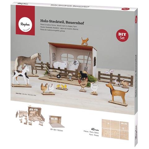 Kit Legno Ad Incastro 45 Pezzi - Fattoria - Foto 1