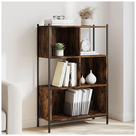 Libreria Rovere Fumo 72x28x109 Cm In Legno Multistrato - Foto 1