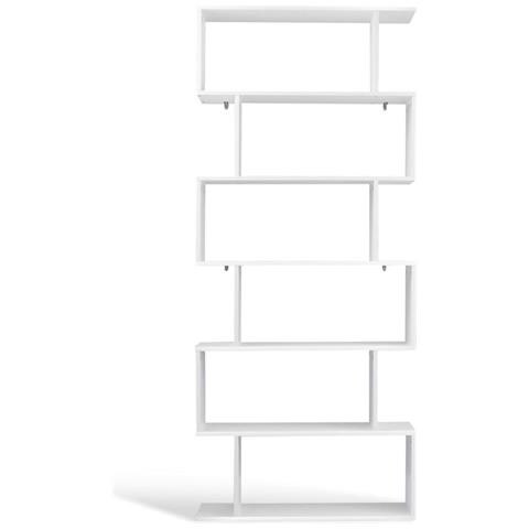 Libreria Design Moderna Scaffale 6 Ripiani 190x80x24cm Casa Ufficio Bianco - Foto 2