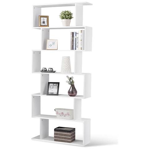 Libreria Design Moderna Scaffale 6 Ripiani 190x80x24cm Casa Ufficio Bianco - Foto 1