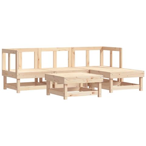 Set Salotto Da Giardino 5 Pz In Legno Massello Di Pino - Foto 2