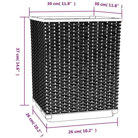 Fioriere 4 Pz Nere 30x30x37 Cm In Polipropilene - Foto 7