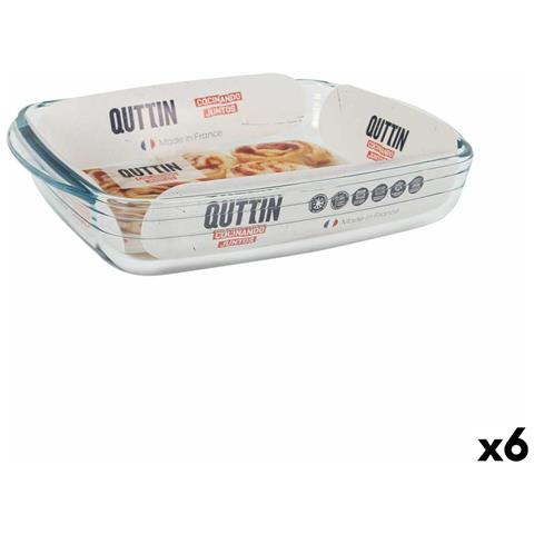 Pirofila Da Forno Quttin 1,9 L Vetro Rettangolare 28 X 19,9 X 5 Cm (6 Unità) - Foto 1