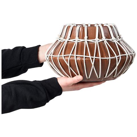 Vaso Decorativo Kluet Realizzato A Mano Ceramica Marrone - Foto 2