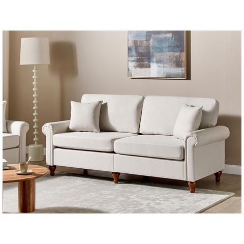 Divano 3 Posti Ginnerup Tessuto Beige Chiaro - Foto 1