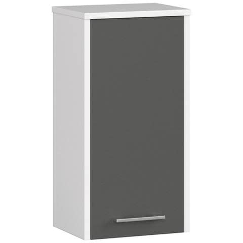 Mobile da Bagno sospeso FIN, 1 anta, 30x22,5x60 cm, Colore Bianco e Grigio Grafite - Foto 1