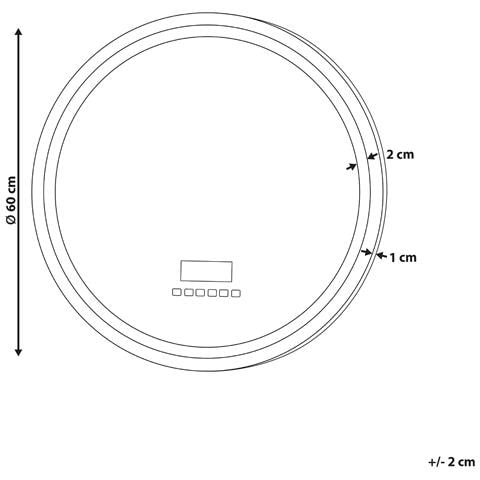 Specchio Da Bagno Con Luce Led Brognon 60 Cm 60 Cm Con Altoparlante Bluetooth Integrato Argento - Foto 4