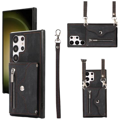 Custodia In Pelle Per Samsung S23 Con Cordino E Porta Carte - Foto 1