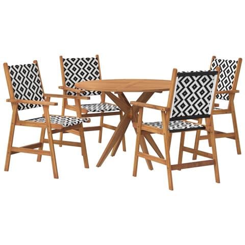 Set da Pranzo per Giardino 5 pz in Legno Massello di Acacia - Foto 1