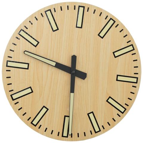 Orologio A Parete Con Ore E Lancette Luminose Giallo 30 Cm - Foto 2