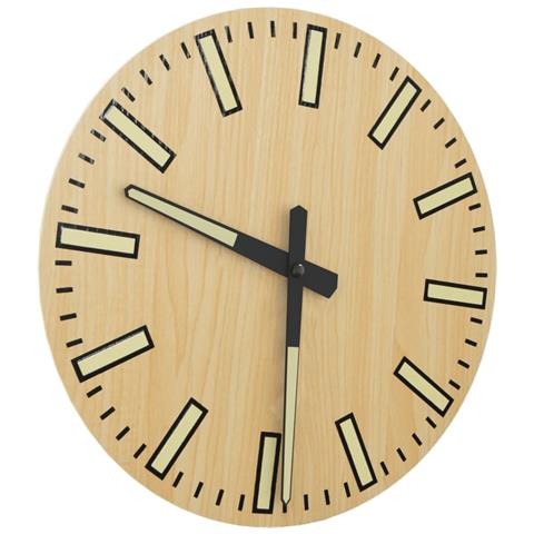 Orologio A Parete Con Ore E Lancette Luminose Giallo 30 Cm - Foto 3