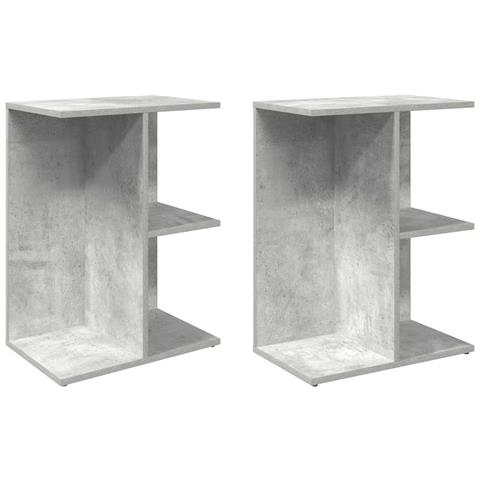 Comodini 2 Pz Grigio Cemento 46,5x29x61 Cm In Legno Multistrato - Foto 2