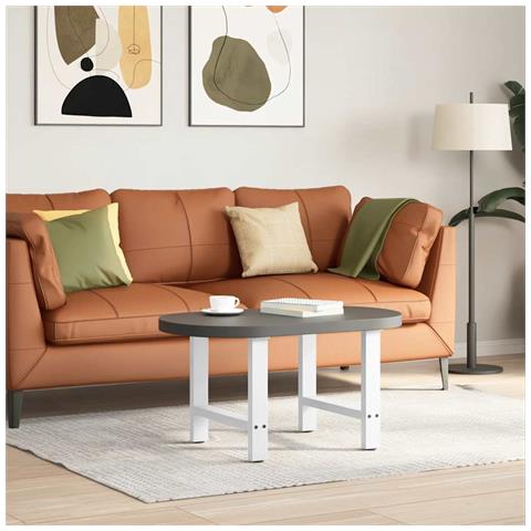 Gambe Per Tavolino Bianco 2 Pz 60x(42-43) Cm Acciaio - Foto 2