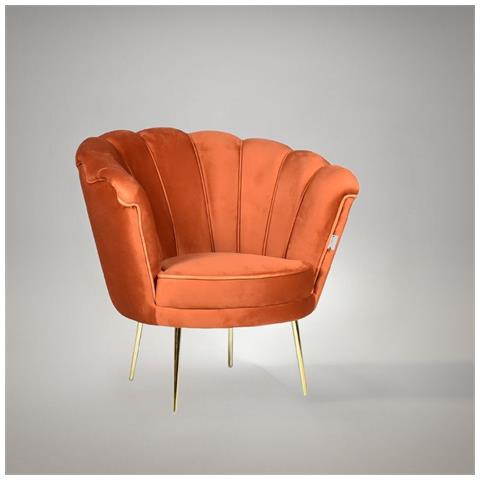 Poltrona Orel In Velluto Arancio Riviera 09 - Foto 1