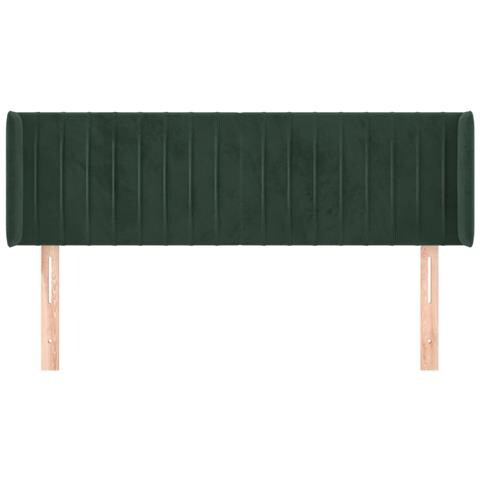 Testiera Ad Orecchio Verde Scuro 147x16x78/88 Cm In Velluto - Foto 3