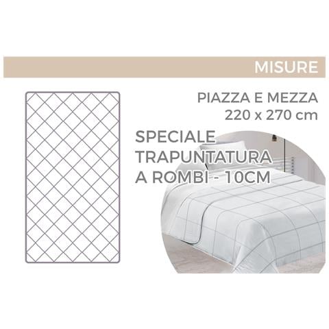 Trapuntino Piumino Estivo Primaverile 100gr Mq Leggero Disegno Canva 1 Piazza E Mezza Grigio - Foto 5