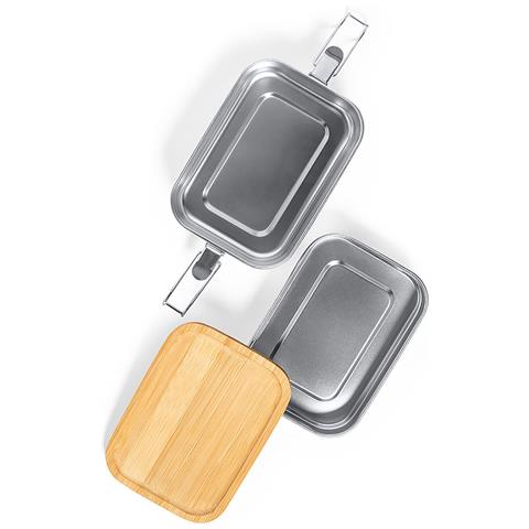 Lunch Box 2 Compartimenti 340 E 600 Ml. Con Chiusura Di Sicurezza. Acciaio Inossidabile. - Foto 5