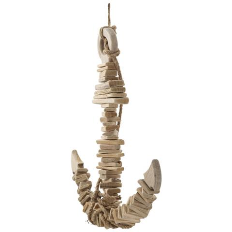 Decorazione In Metallo E Legno Ancora - Marrone - Legno - 39x7x46 Cm - Foto 2