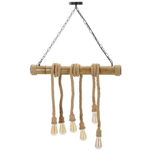 Lampada A Sospensione Mf74 - Marrone - Corda - 80x15x120 Cm - Foto 1