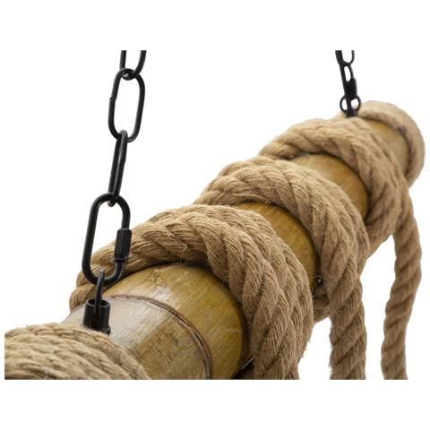 Lampada A Sospensione Mf74 - Marrone - Corda - 80x15x120 Cm - Foto 2