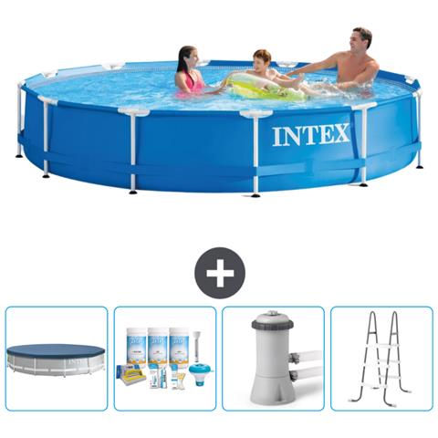 Piscina Fuori Terra - In Giro - 366x366x76 Cm - Blu - Include Accessori Coordinati Cb6 - Foto 1