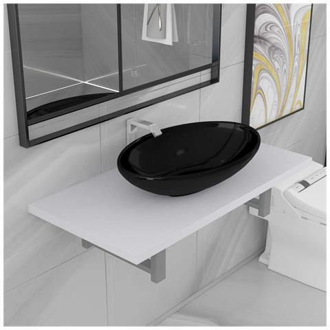 Set Mobili Da Bagno 2 Pz Ceramica Bianco - Foto 8