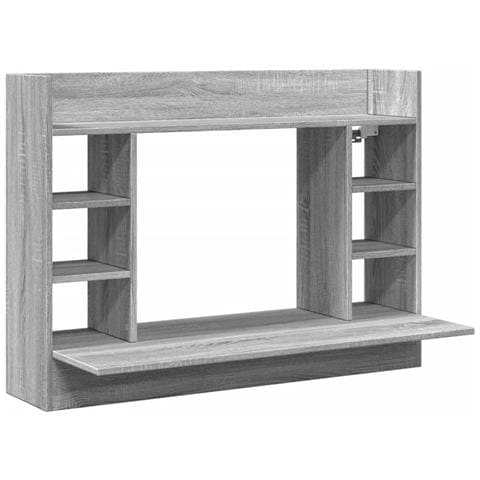 Lusso Casadino -  Scrivania A Parete Grigio Sonoma 105x48x75cm Legno Multistrato - Foto 1