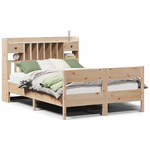 Letto Libreria senza Materasso 140x200 cm in Legno di Pino - Foto 1