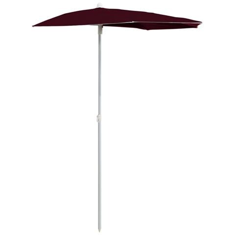 Ombrellone Semicircolare Da Giardino Con Palo 180x90 Cm Bordò - Foto 1