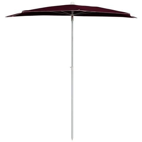 Ombrellone Semicircolare Da Giardino Con Palo 180x90 Cm Bordò - Foto 2