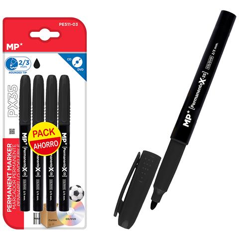 Marcatore Permanente 4 Pz Colore Nero. Pack Risparmio - Foto 1