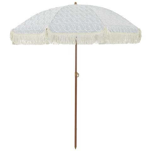 Ombrellone Grigio e Bianco Ø 160 x 195 cm Acciaio - Foto 1