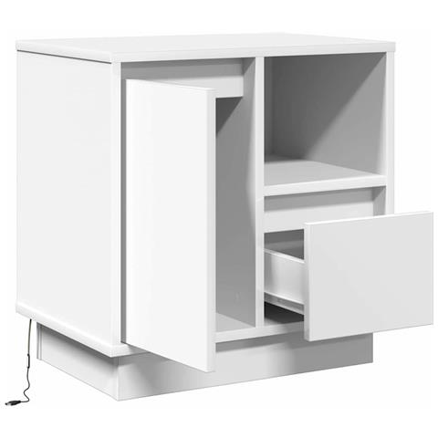 Armadio da Notte Bianco 50 x 34.5 x 50 cm. Legno multistrato - Foto 1