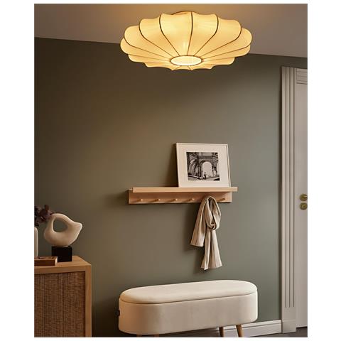 Plafoniera Umchabezi Tessuto Bianco - Foto 1