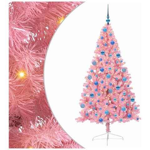 Albero di Natale artificiale con luci integrate Rosa 180 cm PVC - Foto 1