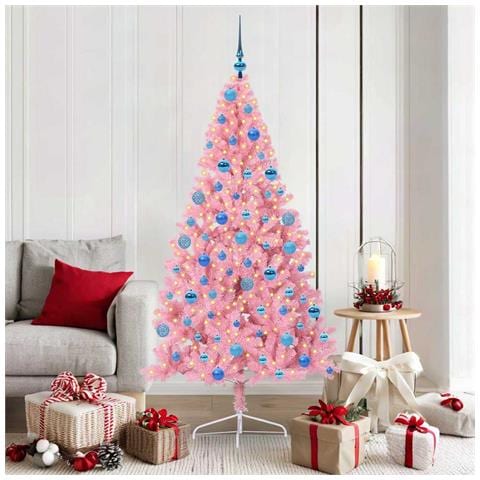 Albero di Natale artificiale con luci integrate Rosa 180 cm PVC - Foto 2