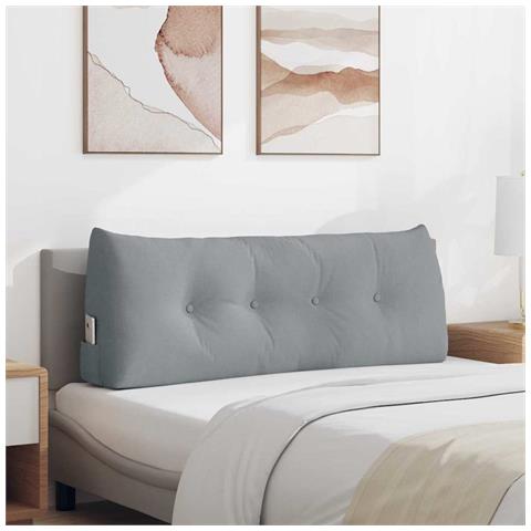 Cuscino per Schiena Grigio chiaro 120 x 24 x 50 cm Tessuto - Foto 2