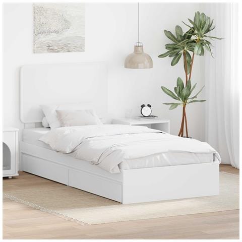 Letto con Contenitore Bianco 90 x 190 cm Legno multistrato - Foto 2