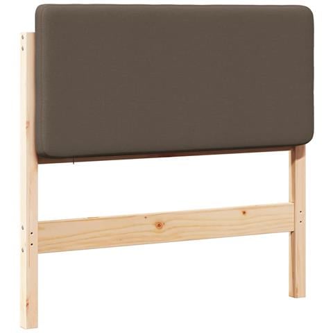Testiera imbottita Marrone e taupe 90 cm Pino massello - Foto 1
