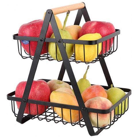 Cesto portafrutta in acciaio verniciato a polvere a 3 ripiani Brunbeste LOFT 3063 - Foto 2