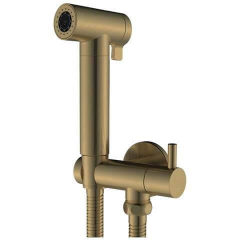 Idroscopino Wc Doccetta Ottone Portatile Shutoff Monogetto Con Leva Kit *** Finitura- : Oro Matt Satinato Tondo - Foto 1