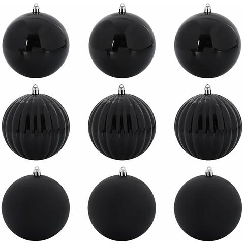Set di Palle di Natale 9 pcs Nero Plastica - Foto 1