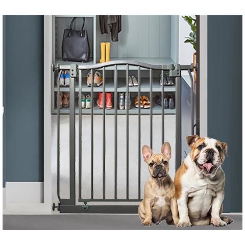 Bettacare Cancelletto Per Cani Con Parte Superiore Incurvata, 170cm - 179cm, Nero Opaco - Foto 2