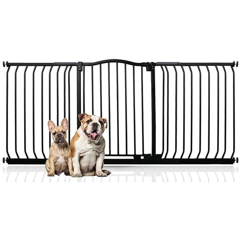 Bettacare Cancelletto Per Cani Con Parte Superiore Incurvata, 170cm - 179cm, Nero Opaco - Foto 1