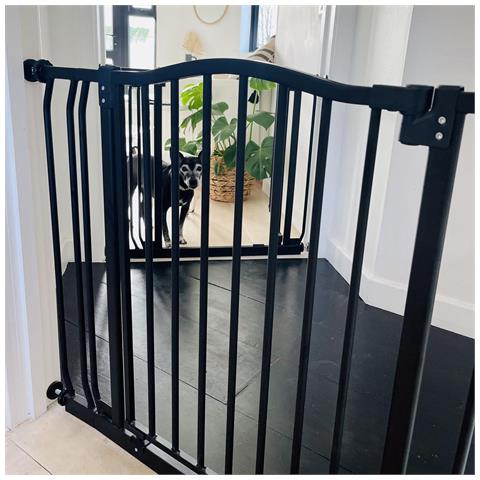 Bettacare Cancelletto Per Cani Con Parte Superiore Incurvata, 170cm - 179cm, Nero Opaco - Foto 4