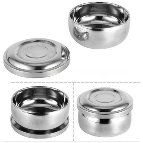 Ciotola Da Barba In Acciaio Inox Con Coperchio - Tazza Da Barba Tradizionale - Foto 2