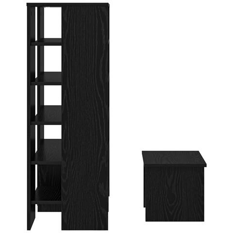 Mobile per scarpe 2 pcs Rovere Nero Legno multistrato - Foto 9
